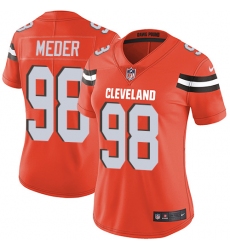 Women's Nike Cleveland Browns #98 Jamie Meder Orange Alternate Vapor Untouchable Limited Player NFL Jersey