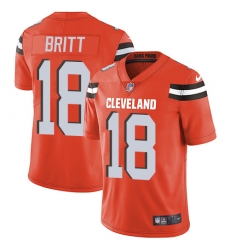 Men's Nike Cleveland Browns #18 Kenny Britt Orange Alternate Vapor Untouchable Limited Player NFL Jersey