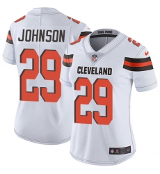Women's Nike Cleveland Browns #29 Duke Johnson White Vapor Untouchable Limited Player NFL Jersey