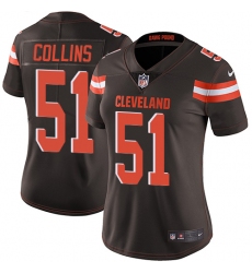Women's Nike Cleveland Browns #51 Jamie Collins Brown Team Color Vapor Untouchable Limited Player NFL Jersey