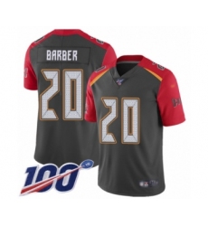 Men's Tampa Bay Buccaneers #20 Ronde Barber Limited Gray Inverted Legend 100th Season Football Jersey