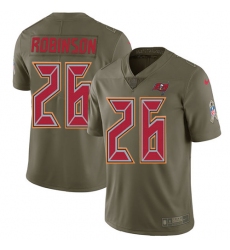 Youth Nike Tampa Bay Buccaneers #26 Josh Robinson Limited Olive 2017 Salute to Service NFL Jersey