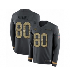 Men's Nike Tampa Bay Buccaneers #80 O. J. Howard Limited Black Salute to Service Therma Long Sleeve NFL Jersey