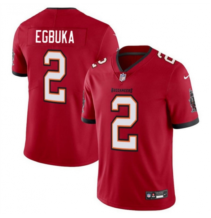 Men's Tampa Bay Buccaneers #2 Emeka Egbuka Red 2025 Draft Vapor Limited Football Stitched Jersey