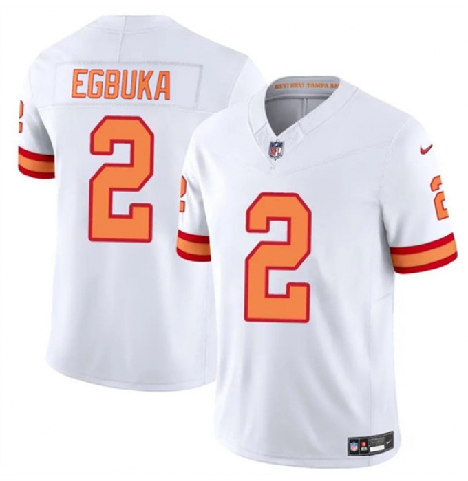 Men's Tampa Bay Buccaneers #2 Emeka Egbuka White 2025 F.U.S.E. Vapor Limited Football Stitched Jersey