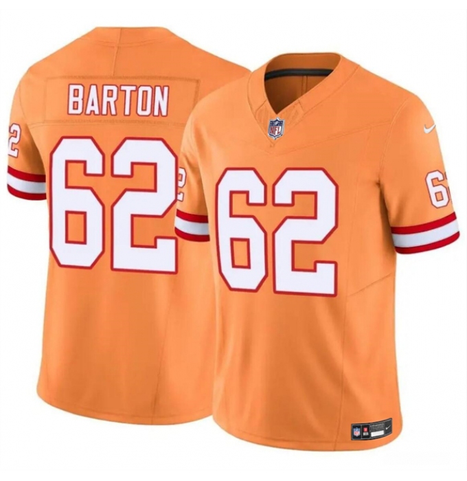 Men's Tampa Bay Buccaneers #62 Graham Barton Orange 2024 Draft F.U.S.E. Throwback Limited Football Stitched Jersey
