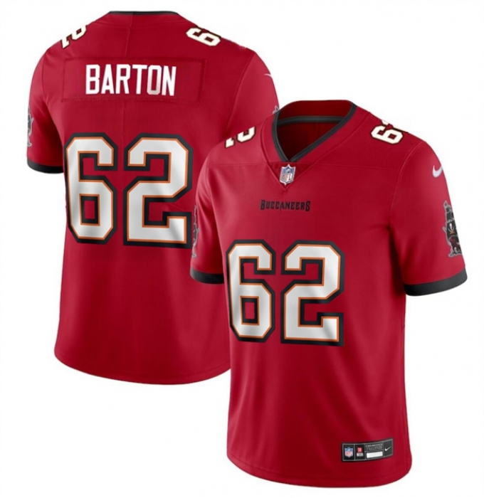 Men's Tampa Bay Buccaneers #62 Graham Barton Red 2024 Draft Vapor Limited Football Stitched Jersey
