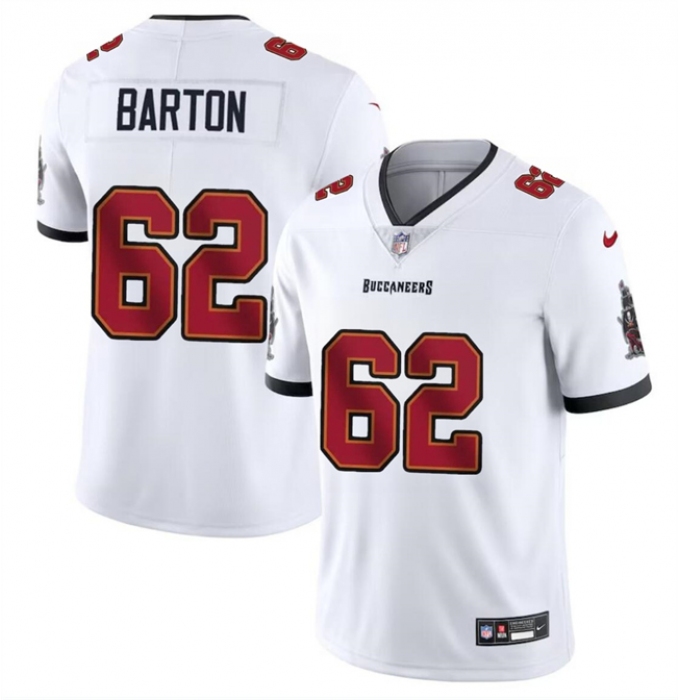 Men's Tampa Bay Buccaneers #62 Graham Barton White 2024 Draft Vapor Limited Football Stitched Jersey