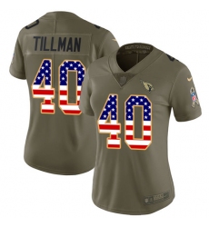 Women's Nike Arizona Cardinals #40 Pat Tillman Limited Olive/USA Flag 2017 Salute to Service NFL Jersey