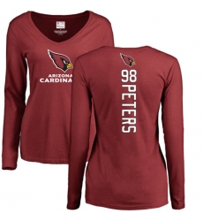NFL Women's Nike Arizona Cardinals #98 Corey Peters Maroon Backer Long Sleeve T-Shirt