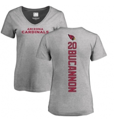 NFL Women's Nike Arizona Cardinals #20 Deone Bucannon Ash Backer V-Neck T-Shirt