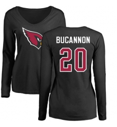 NFL Women's Nike Arizona Cardinals #20 Deone Bucannon Black Name & Number Logo Long Sleeve T-Shirt