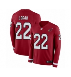 Men's Nike Arizona Cardinals #22 T. J. Logan Limited Red Therma Long Sleeve NFL Jersey