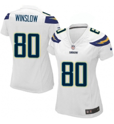 Women's Nike Los Angeles Chargers #80 Kellen Winslow Game White NFL Jersey