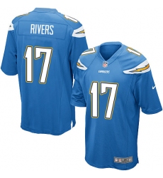 Men's Nike Los Angeles Chargers #17 Philip Rivers Game Electric Blue Alternate NFL Jersey