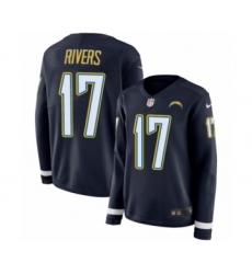 Women's Nike Los Angeles Chargers #17 Philip Rivers Limited Navy Blue Therma Long Sleeve NFL Jersey