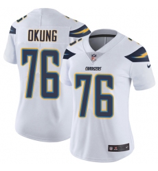 Women's Nike Los Angeles Chargers #76 Russell Okung Elite White NFL Jersey