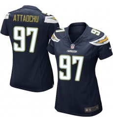 Women's Nike Los Angeles Chargers #97 Jeremiah Attaochu Game Navy Blue Team Color NFL Jersey