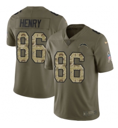 Youth Nike Los Angeles Chargers #86 Hunter Henry Limited Olive/Camo 2017 Salute to Service NFL Jersey