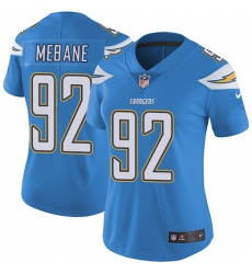 Women's Nike Los Angeles Chargers #92 Brandon Mebane Elite Electric Blue Alternate NFL Jersey