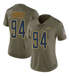 Women's Nike Los Angeles Chargers #94 Corey Liuget Limited Olive 2017 Salute to Service NFL Jersey
