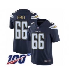 Men's Los Angeles Chargers #66 Dan Feeney Navy Blue Team Color Vapor Untouchable Limited Player 100th Season Football Jersey