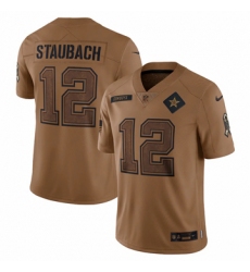 Men's Dallas Cowboys #12 Roger Staubach Nike Brown 2023 Salute To Service Retired Player Limited Jersey