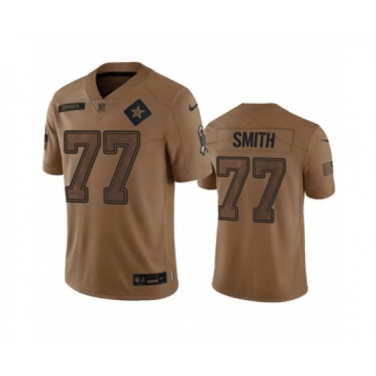 Men's Nike Dallas Cowboys #77 Tyron Smith 2023 Brown Salute To Service Limited Football Stitched Jersey Men's Nike Dallas Cowboys #77 Tyron Smith 2023 Brown Salute To Service Limited Football Stitched Jersey