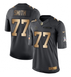 Youth Nike Dallas Cowboys #77 Tyron Smith Limited Black/Gold Salute to Service NFL Jersey Youth Nike Dallas Cowboys #77 Tyron Smith Limited Black/Gold Salute to Service NFL Jersey