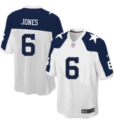 Men's Nike Dallas Cowboys #6 Chris Jones Game White Throwback Alternate NFL Jersey