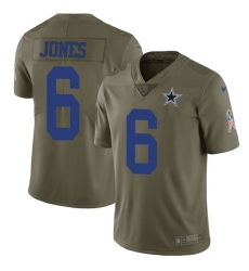 Men's Nike Dallas Cowboys #6 Chris Jones Limited Olive 2017 Salute to Service NFL Jersey