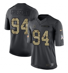Men's Nike Dallas Cowboys #94 Randy Gregory Limited Black 2016 Salute to Service NFL Jersey