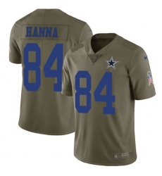 Men's Nike Dallas Cowboys #84 James Hanna Limited Olive 2017 Salute to Service NFL Jersey