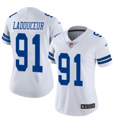 Women's Nike Dallas Cowboys #91 L. P. Ladouceur White Vapor Untouchable Limited Player NFL Jersey