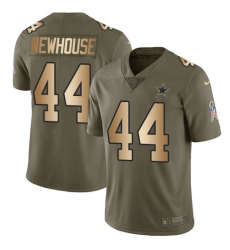Men's Nike Dallas Cowboys #44 Robert Newhouse Limited Olive/Gold 2017 Salute to Service NFL Jersey