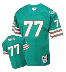 Mitchell and Ness Miami Dolphins #77 Adam Joseph Duhe Aqua Green Team Color Authentic Throwback NFL Jersey
