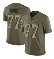 Youth Nike Miami Dolphins #77 Adam Joseph Duhe Limited Olive/Camo 2017 Salute to Service NFL Jersey
