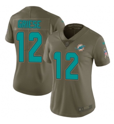 Women's Nike Miami Dolphins #12 Bob Griese Limited Olive 2017 Salute to Service NFL Jersey