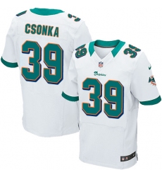 Men's Nike Miami Dolphins #39 Larry Csonka Elite White NFL Jersey