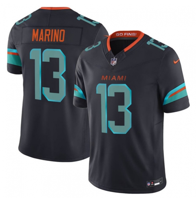 Men's Miami Dolphins #13 Dan Marino Black 2025 F.U.S.E. “Rivalries” Vapor Limited Football Stitched Jersey