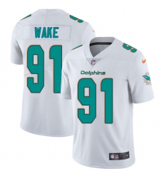 Men's Nike Miami Dolphins #91 Cameron Wake White Vapor Untouchable Limited Player NFL Jersey