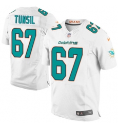 Men's Nike Miami Dolphins #67 Laremy Tunsil Elite White NFL Jersey