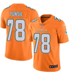 Youth Nike Miami Dolphins #78 Laremy Tunsil Limited Orange Rush Vapor Untouchable NFL Jersey