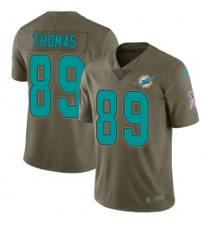 Men's Nike Miami Dolphins #89 Julius Thomas Limited Olive 2017 Salute to Service NFL Jersey