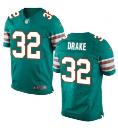 Men's Nike Miami Dolphins #32 Kenyan Drake Elite Aqua Green Alternate NFL Jersey