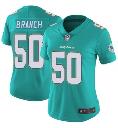 Women's Nike Miami Dolphins #50 Andre Branch Elite Aqua Green Team Color NFL Jersey