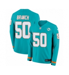 Youth Nike Miami Dolphins #50 Andre Branch Limited Aqua Therma Long Sleeve NFL Jersey
