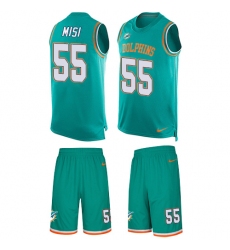 Men's Nike Miami Dolphins #55 Koa Misi Limited Aqua Green Tank Top Suit NFL Jersey