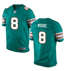Men's Nike Miami Dolphins #8 Matt Moore Elite Aqua Green Alternate NFL Jersey
