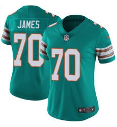 Women's Nike Miami Dolphins #70 Ja'Wuan James Elite Aqua Green Alternate NFL Jersey
